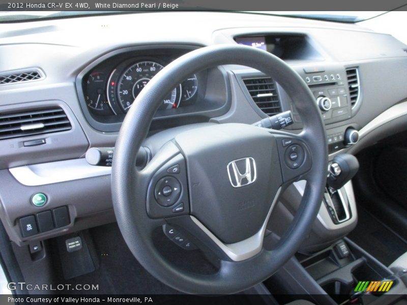 White Diamond Pearl / Beige 2012 Honda CR-V EX 4WD