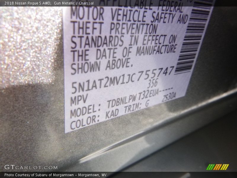 Gun Metallic / Charcoal 2018 Nissan Rogue S AWD
