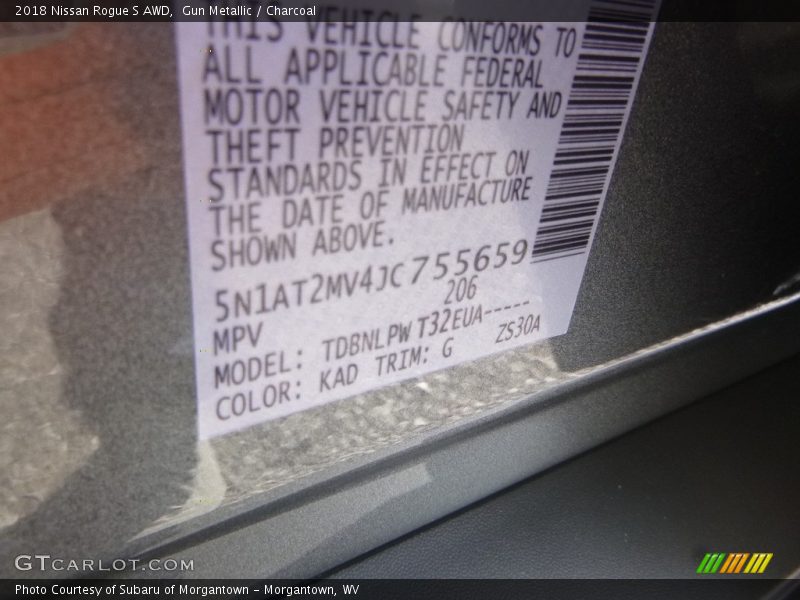 Gun Metallic / Charcoal 2018 Nissan Rogue S AWD