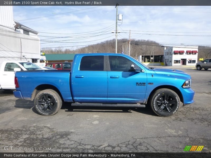 Hydro Blue Pearl / Black 2018 Ram 1500 Sport Crew Cab 4x4