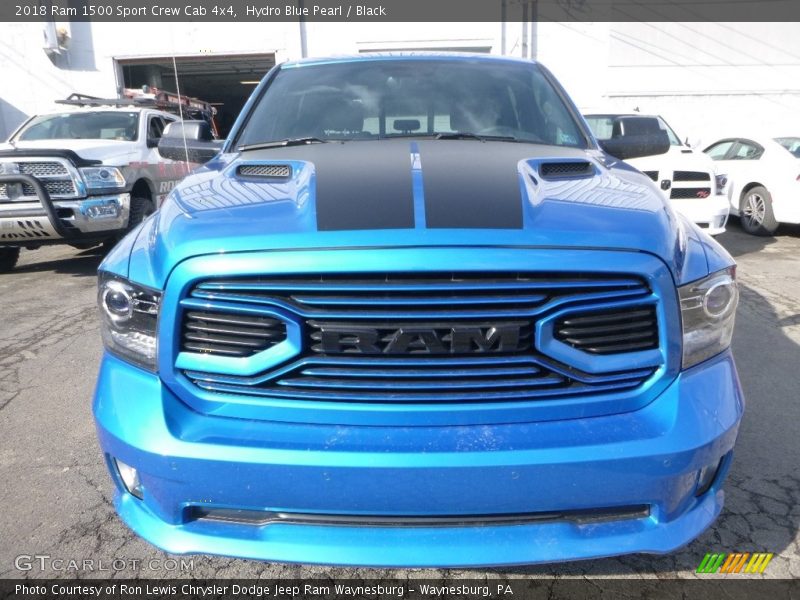 Hydro Blue Pearl / Black 2018 Ram 1500 Sport Crew Cab 4x4