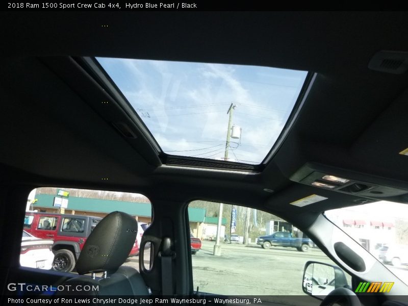 Hydro Blue Pearl / Black 2018 Ram 1500 Sport Crew Cab 4x4