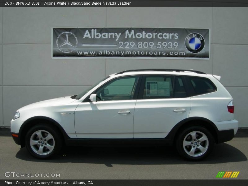 Alpine White / Black/Sand Beige Nevada Leather 2007 BMW X3 3.0si