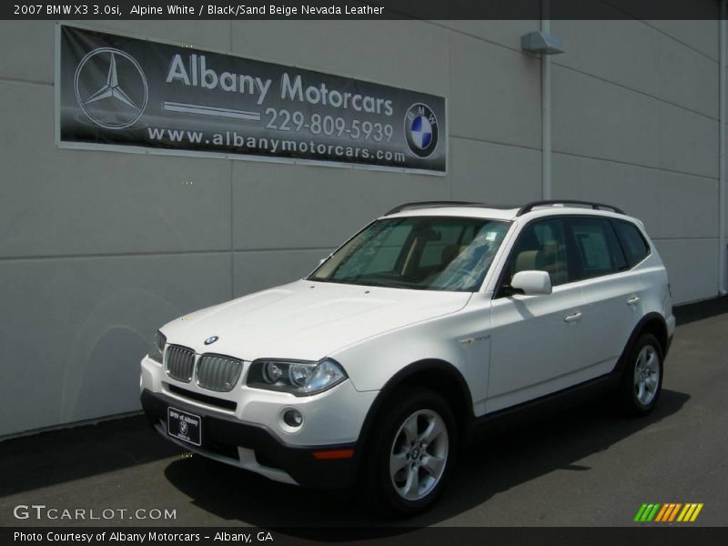 Alpine White / Black/Sand Beige Nevada Leather 2007 BMW X3 3.0si