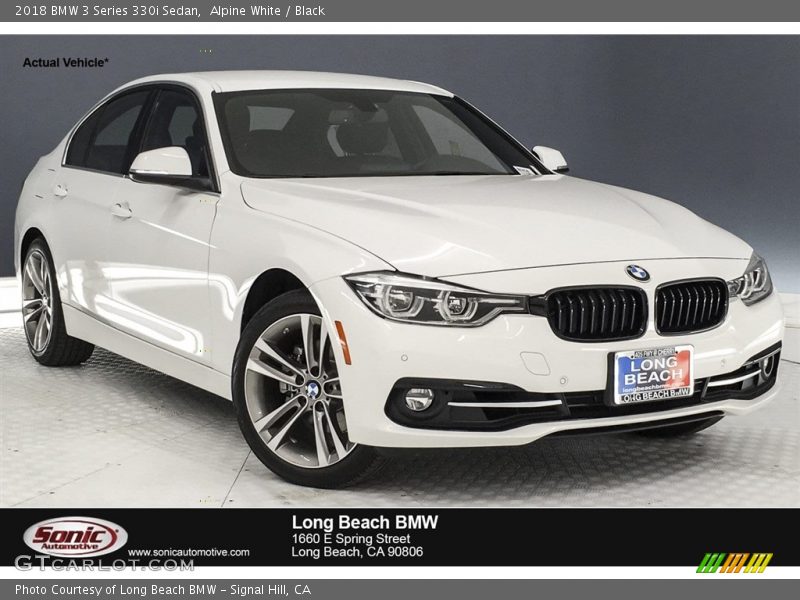 Alpine White / Black 2018 BMW 3 Series 330i Sedan