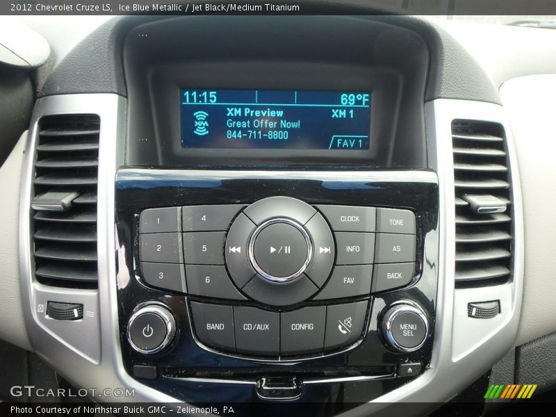 Ice Blue Metallic / Jet Black/Medium Titanium 2012 Chevrolet Cruze LS