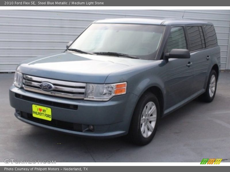 Steel Blue Metallic / Medium Light Stone 2010 Ford Flex SE