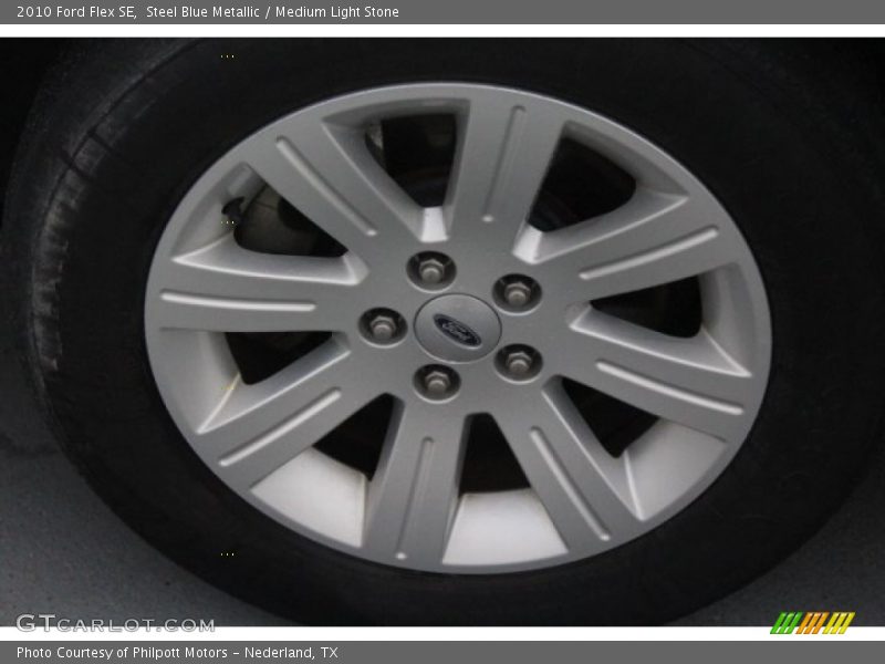 Steel Blue Metallic / Medium Light Stone 2010 Ford Flex SE