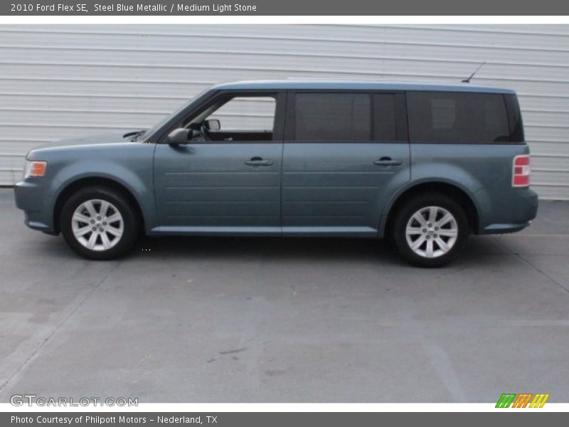 Steel Blue Metallic / Medium Light Stone 2010 Ford Flex SE