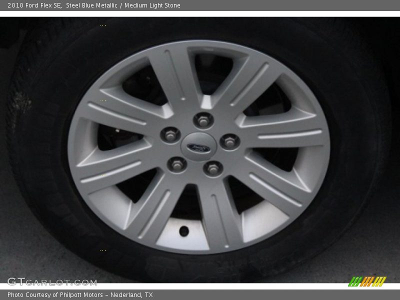 Steel Blue Metallic / Medium Light Stone 2010 Ford Flex SE