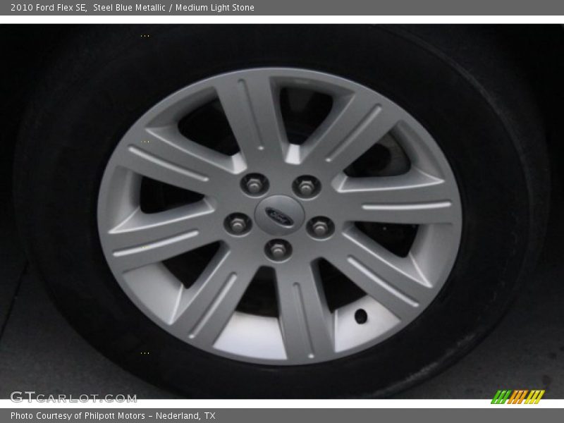 Steel Blue Metallic / Medium Light Stone 2010 Ford Flex SE