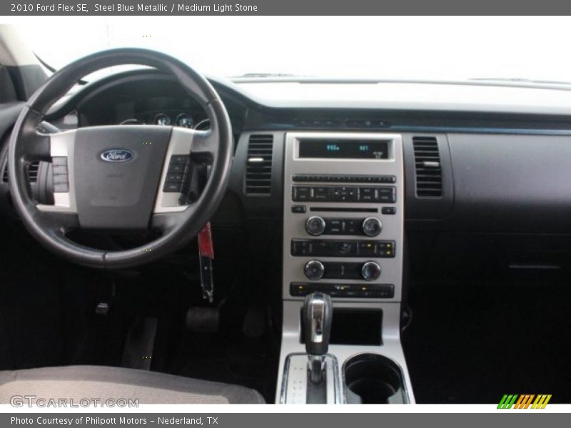 Steel Blue Metallic / Medium Light Stone 2010 Ford Flex SE