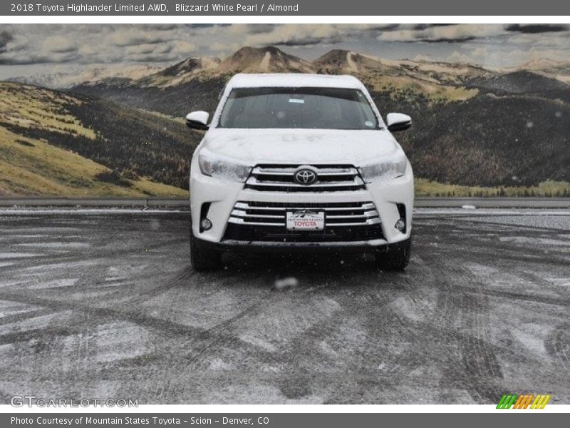 Blizzard White Pearl / Almond 2018 Toyota Highlander Limited AWD