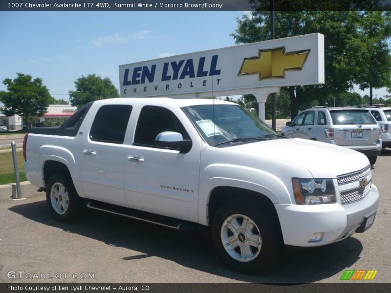 Summit White / Morocco Brown/Ebony 2007 Chevrolet Avalanche LTZ 4WD