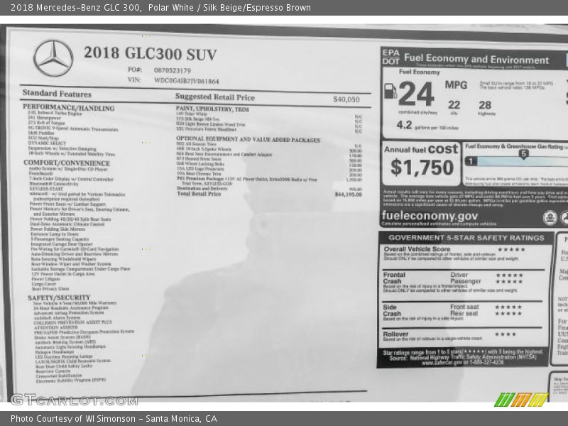 Polar White / Silk Beige/Espresso Brown 2018 Mercedes-Benz GLC 300