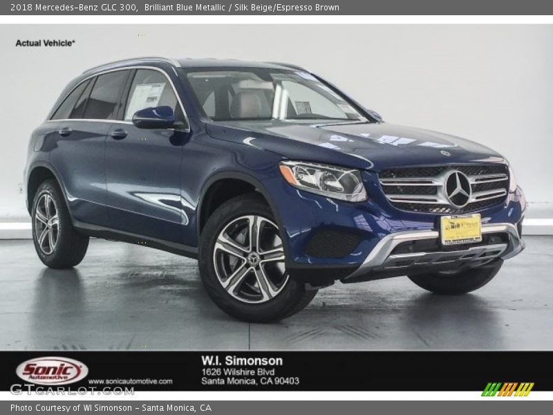 Brilliant Blue Metallic / Silk Beige/Espresso Brown 2018 Mercedes-Benz GLC 300