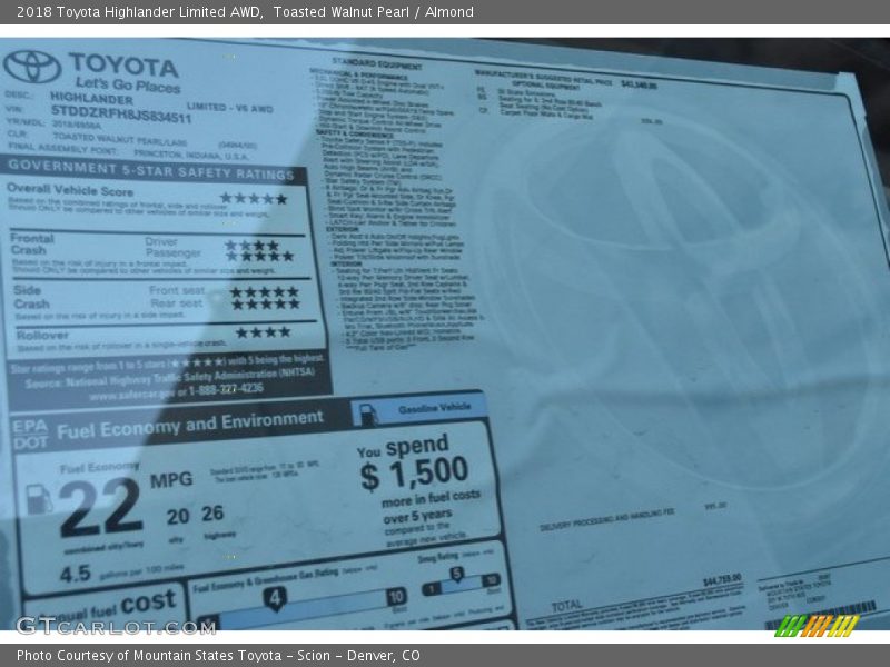 Toasted Walnut Pearl / Almond 2018 Toyota Highlander Limited AWD