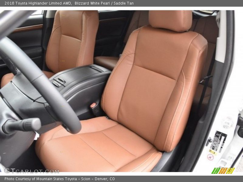 Blizzard White Pearl / Saddle Tan 2018 Toyota Highlander Limited AWD