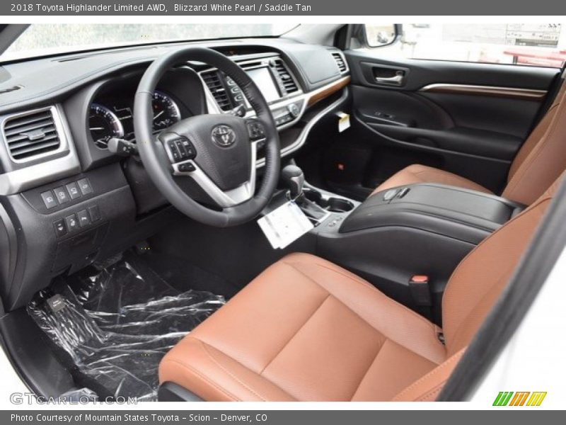 Blizzard White Pearl / Saddle Tan 2018 Toyota Highlander Limited AWD