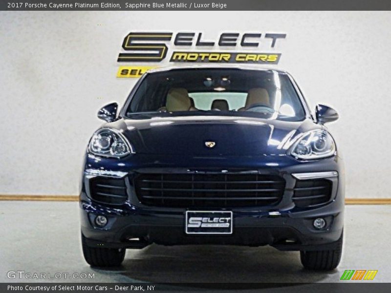 Sapphire Blue Metallic / Luxor Beige 2017 Porsche Cayenne Platinum Edition