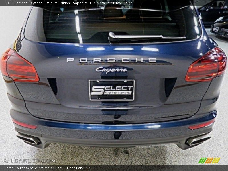 Sapphire Blue Metallic / Luxor Beige 2017 Porsche Cayenne Platinum Edition