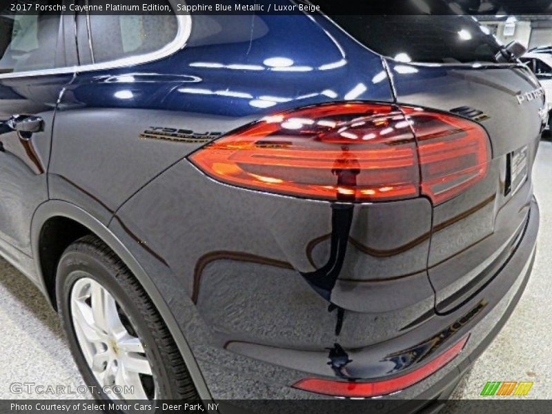 Sapphire Blue Metallic / Luxor Beige 2017 Porsche Cayenne Platinum Edition