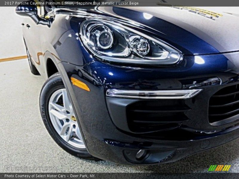 Sapphire Blue Metallic / Luxor Beige 2017 Porsche Cayenne Platinum Edition