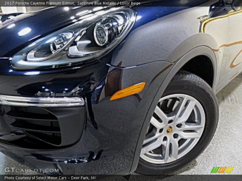 Sapphire Blue Metallic / Luxor Beige 2017 Porsche Cayenne Platinum Edition