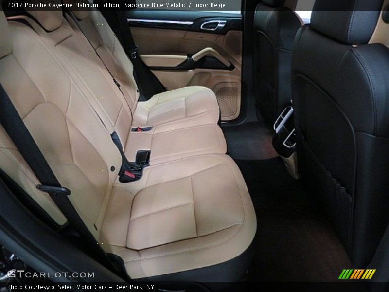 Sapphire Blue Metallic / Luxor Beige 2017 Porsche Cayenne Platinum Edition