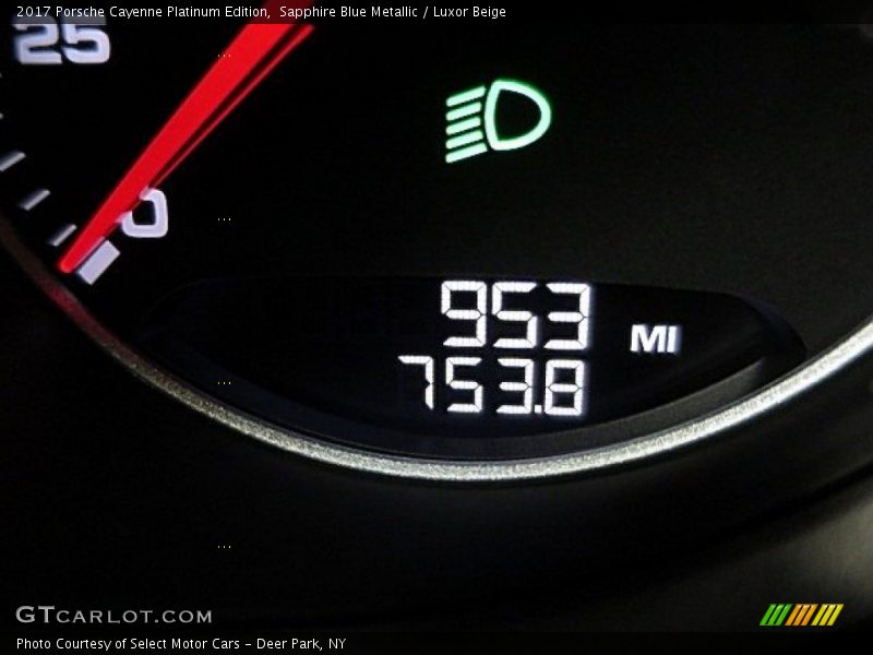 Sapphire Blue Metallic / Luxor Beige 2017 Porsche Cayenne Platinum Edition