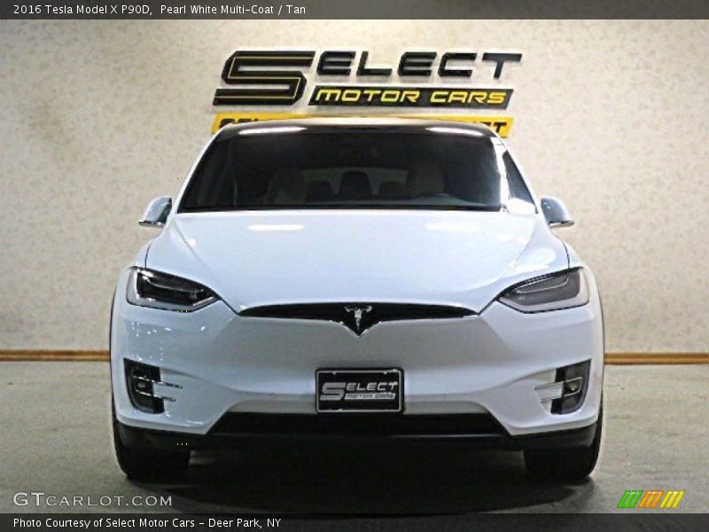 Pearl White Multi-Coat / Tan 2016 Tesla Model X P90D
