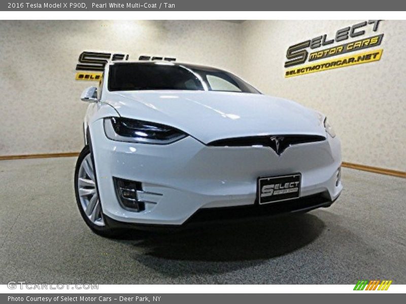 Pearl White Multi-Coat / Tan 2016 Tesla Model X P90D