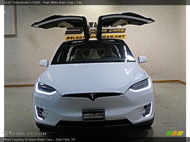 Pearl White Multi-Coat / Tan 2016 Tesla Model X P90D