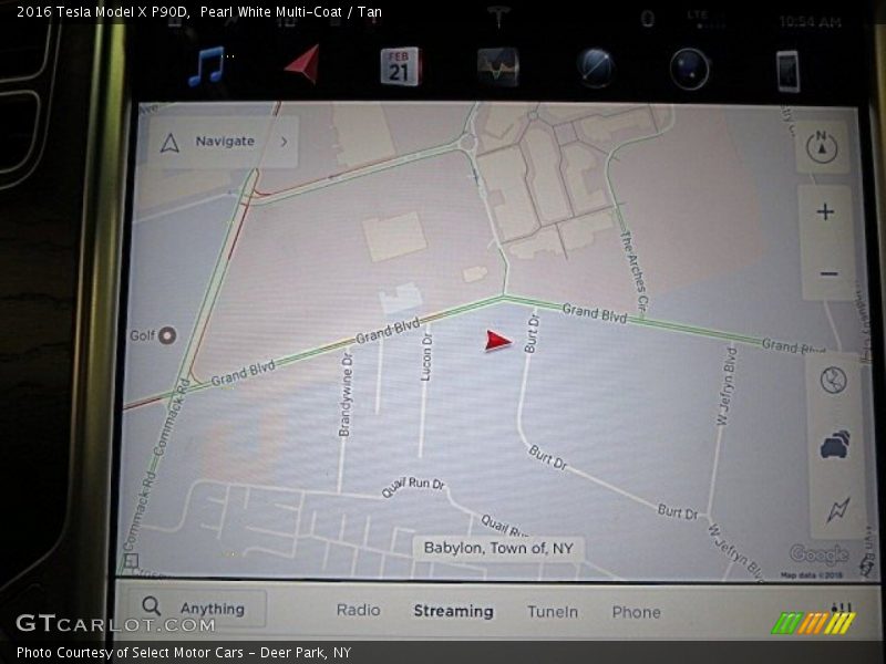 Navigation of 2016 Model X P90D