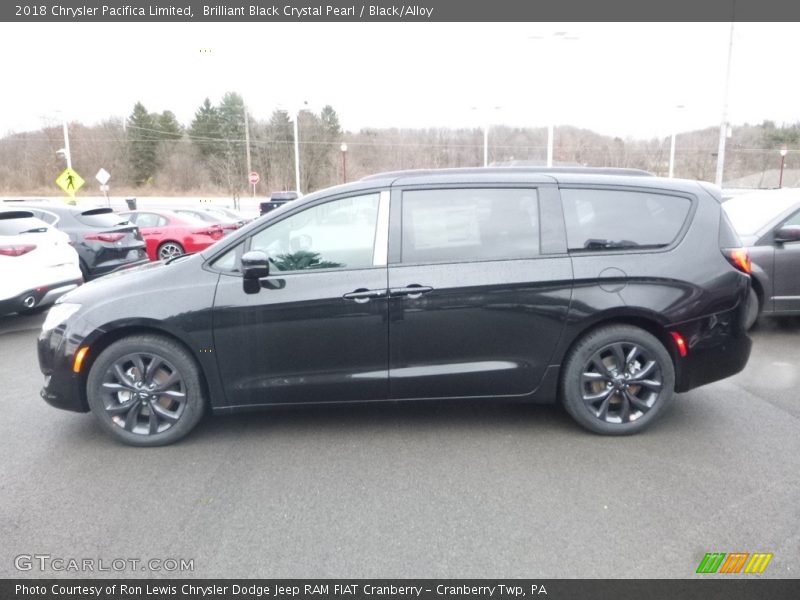 Brilliant Black Crystal Pearl / Black/Alloy 2018 Chrysler Pacifica Limited