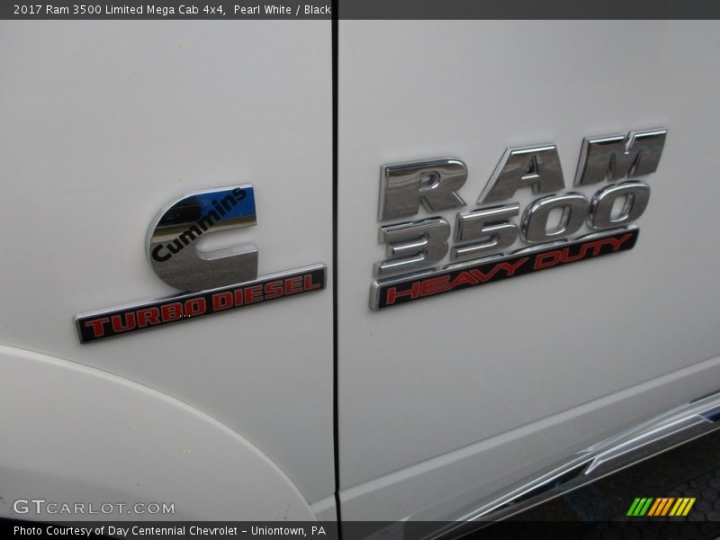 Pearl White / Black 2017 Ram 3500 Limited Mega Cab 4x4