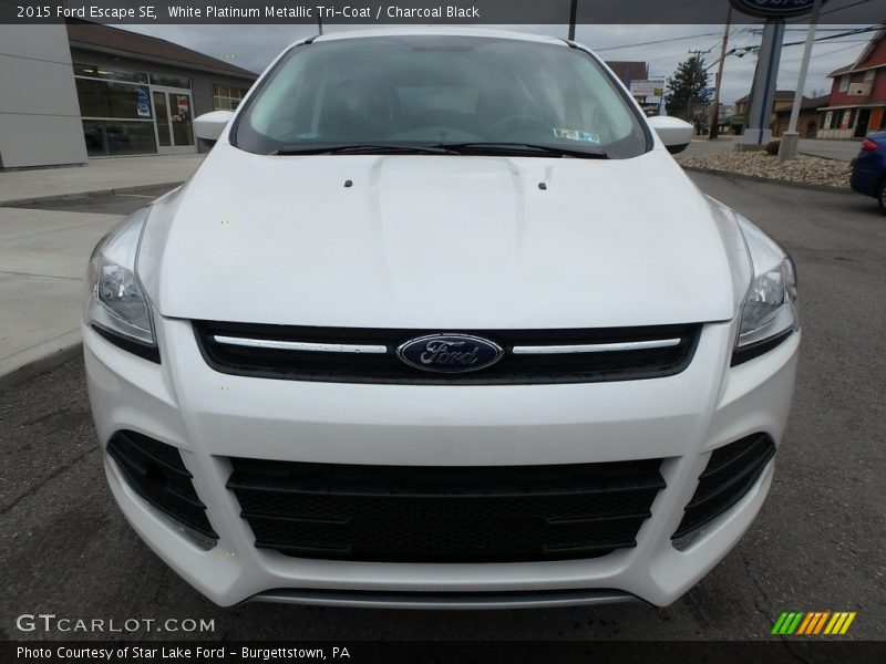 White Platinum Metallic Tri-Coat / Charcoal Black 2015 Ford Escape SE