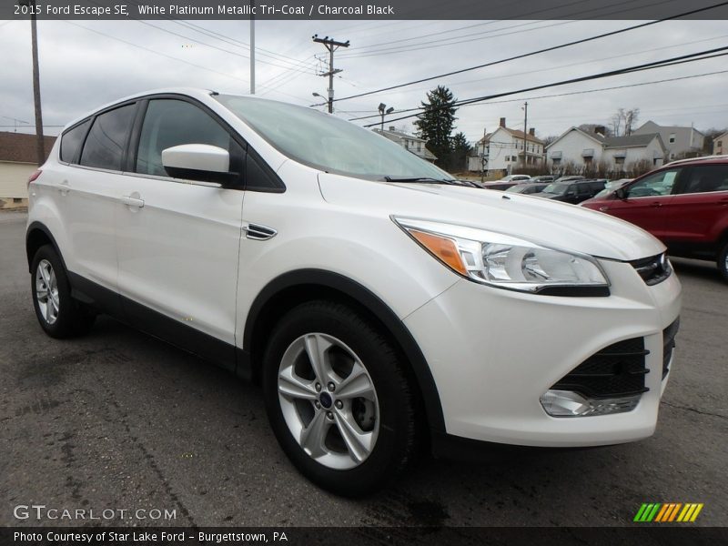 White Platinum Metallic Tri-Coat / Charcoal Black 2015 Ford Escape SE
