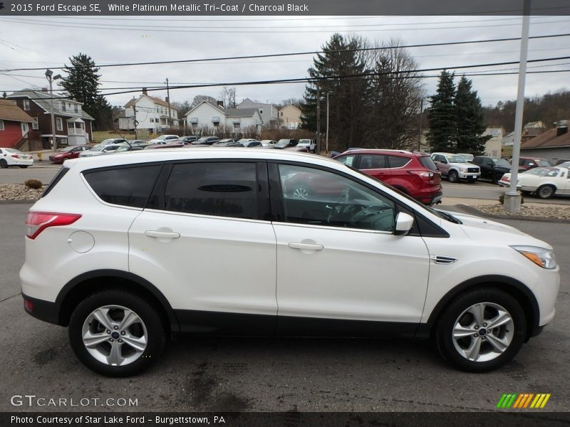 White Platinum Metallic Tri-Coat / Charcoal Black 2015 Ford Escape SE