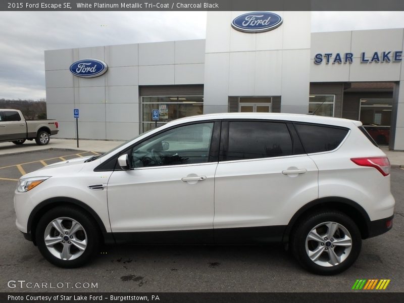 White Platinum Metallic Tri-Coat / Charcoal Black 2015 Ford Escape SE