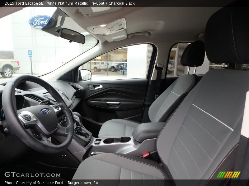 White Platinum Metallic Tri-Coat / Charcoal Black 2015 Ford Escape SE