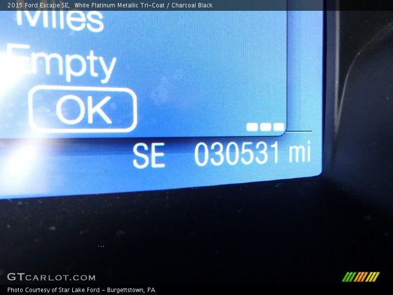 White Platinum Metallic Tri-Coat / Charcoal Black 2015 Ford Escape SE