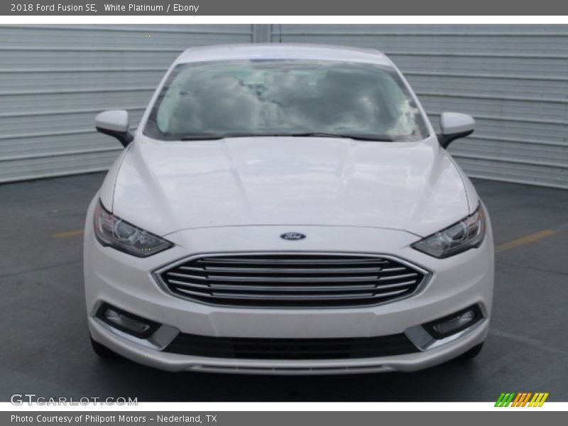 White Platinum / Ebony 2018 Ford Fusion SE
