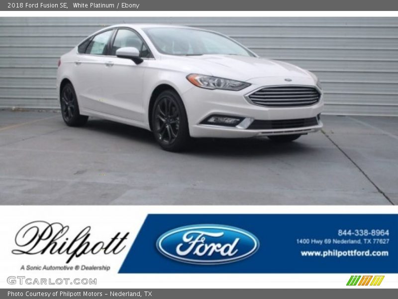 White Platinum / Ebony 2018 Ford Fusion SE