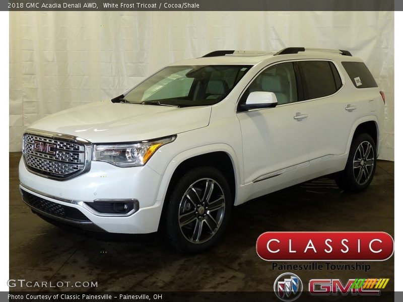 White Frost Tricoat / Cocoa/Shale 2018 GMC Acadia Denali AWD