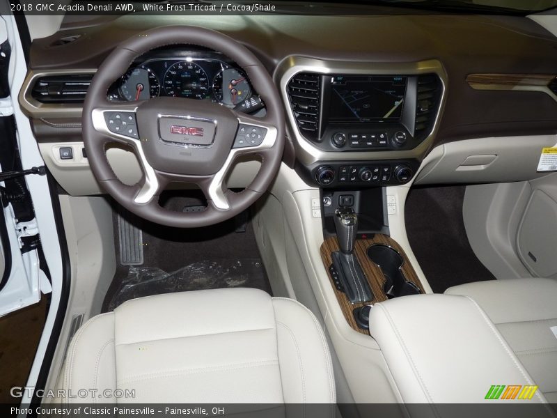 White Frost Tricoat / Cocoa/Shale 2018 GMC Acadia Denali AWD