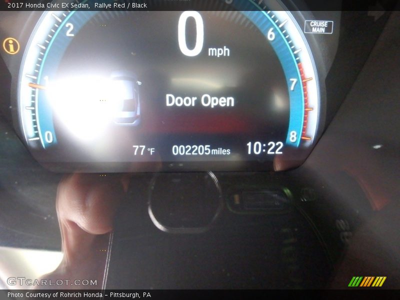 Rallye Red / Black 2017 Honda Civic EX Sedan