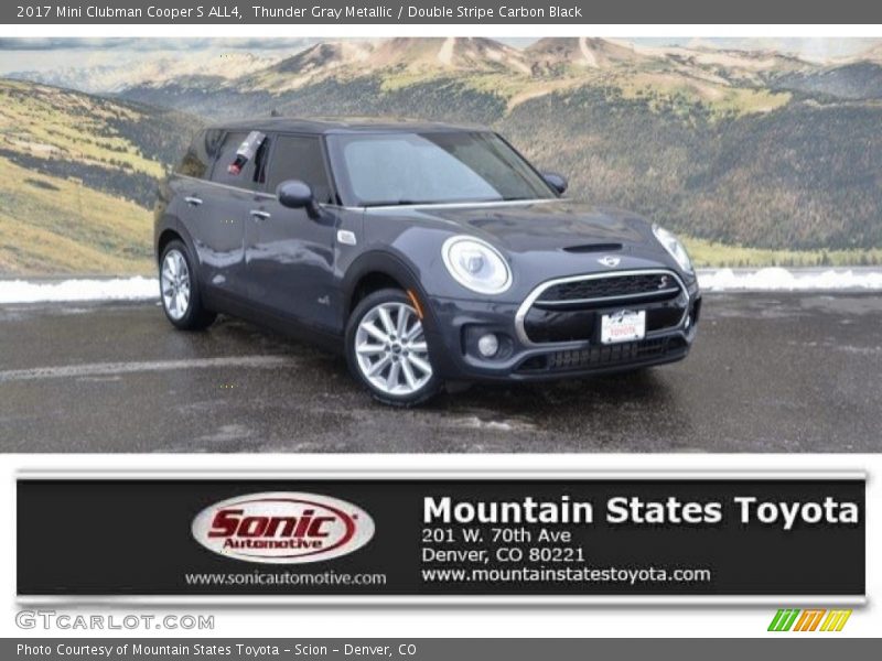Thunder Gray Metallic / Double Stripe Carbon Black 2017 Mini Clubman Cooper S ALL4