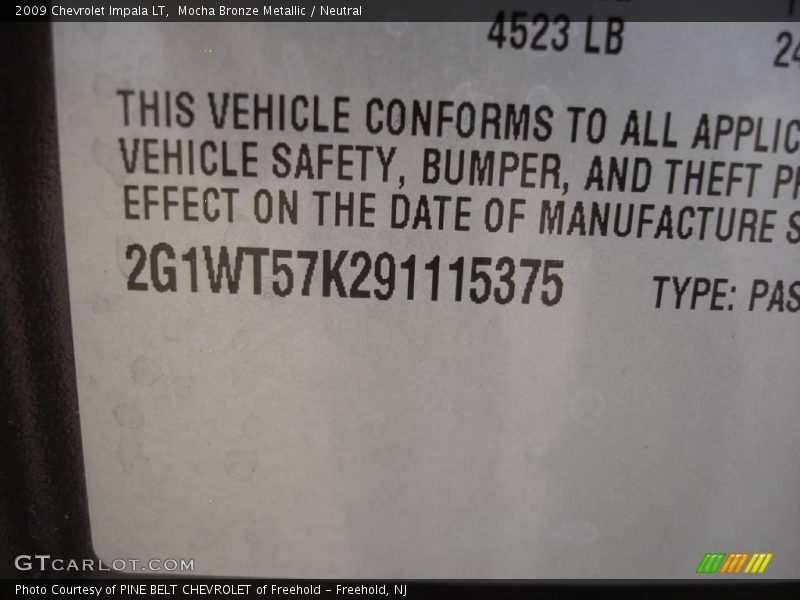 Mocha Bronze Metallic / Neutral 2009 Chevrolet Impala LT