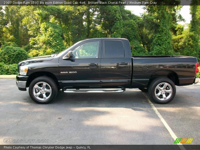 Brilliant Black Crystal Pearl / Medium Slate Gray 2007 Dodge Ram 1500 Big Horn Edition Quad Cab 4x4